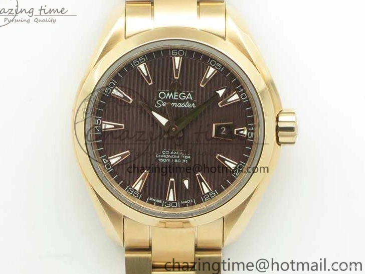 0209 Bright Aqua Terra Ladies 35mm RG V6F Best Edition Brown Dial On RG Bracelet A 8101